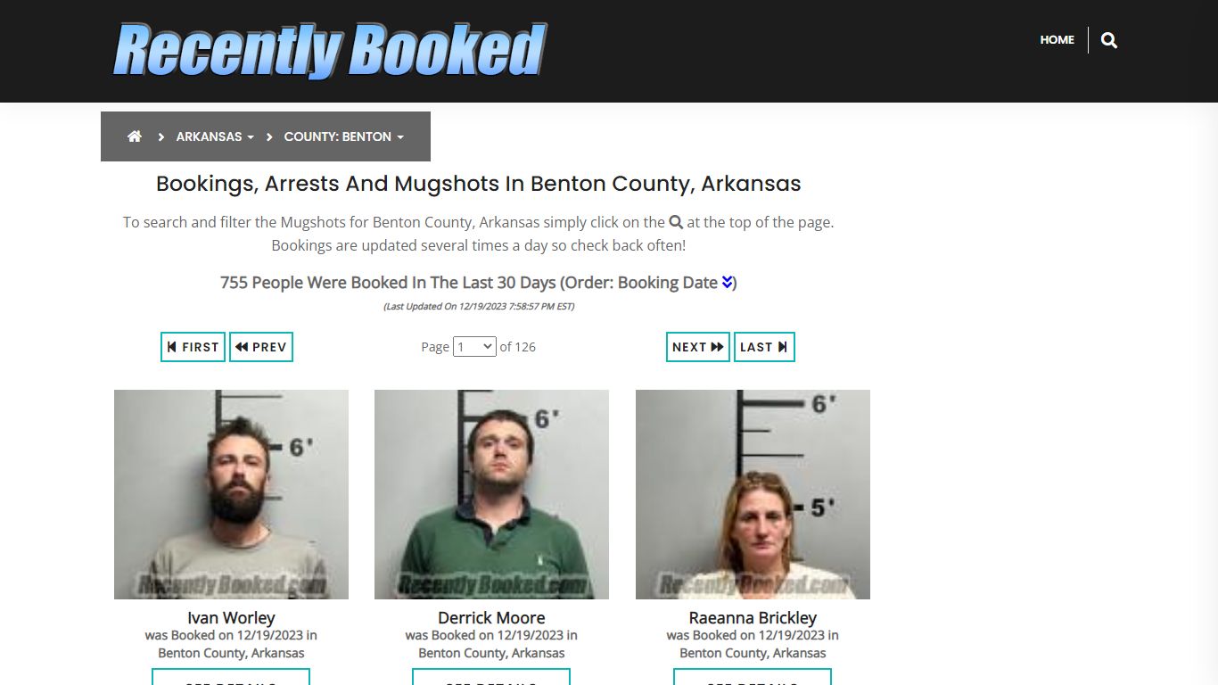 Bookings, Arrests and Mugshots in Benton County, Arkansas - Recently Booked